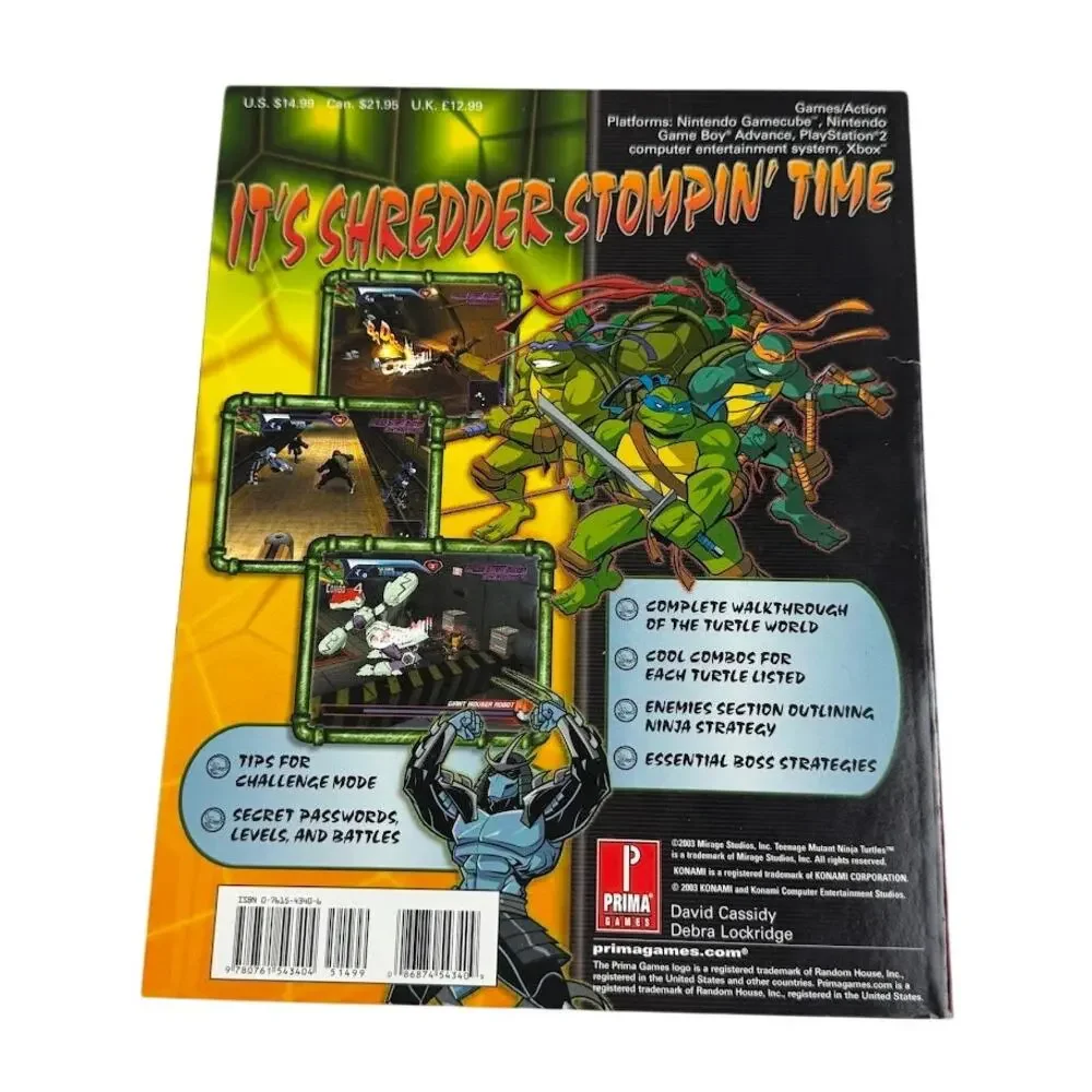 Teenage Mutant Ninja Turtles Strategy Guide (2003) Prima Games GC/PS2/Xbox/GBA